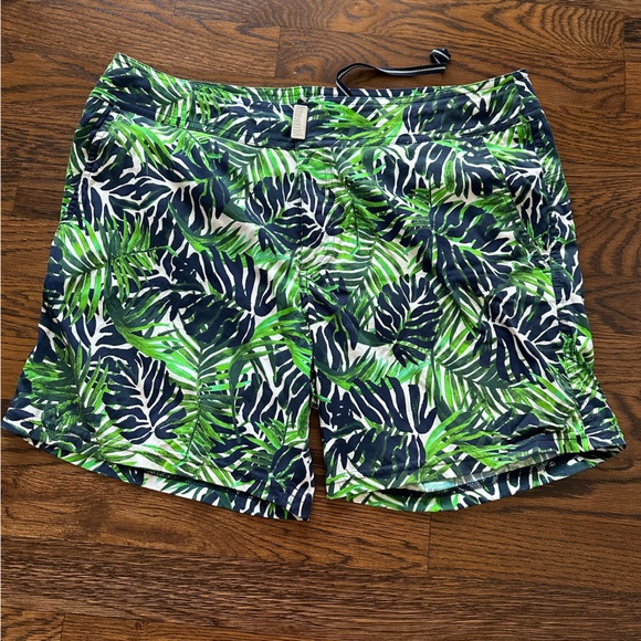 Vilebrequin Other - Vilebrequin Green and Blue Leaf Moorea-style swim trunks Shorts
